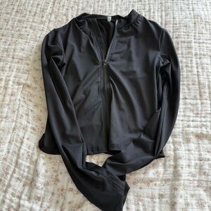 Black yoga zip up jacket